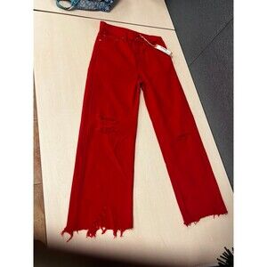 Denimist Pierce High Rise Distressed Red Women Jeans